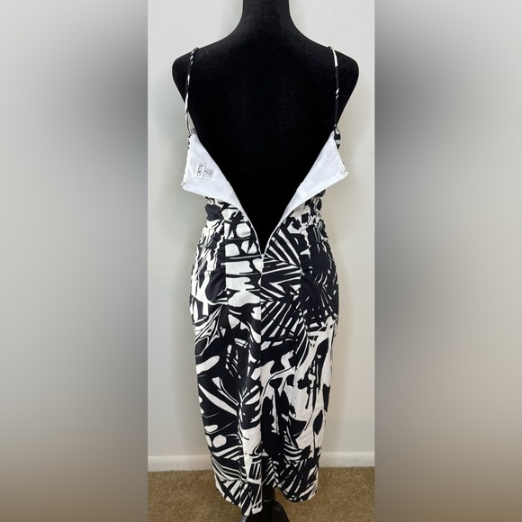 Vintage 90s Y2K Cache black and white bodycon midi dress chic sexy size 8 EUC - Picture 8 of 11